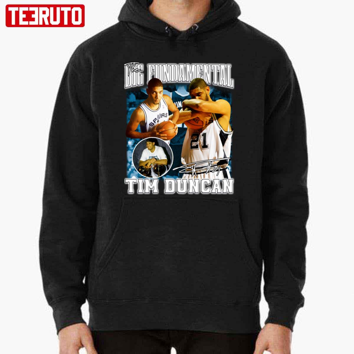 90s Basketball Legend Tim Duncan The Big Fundamental Unisex Hoodie