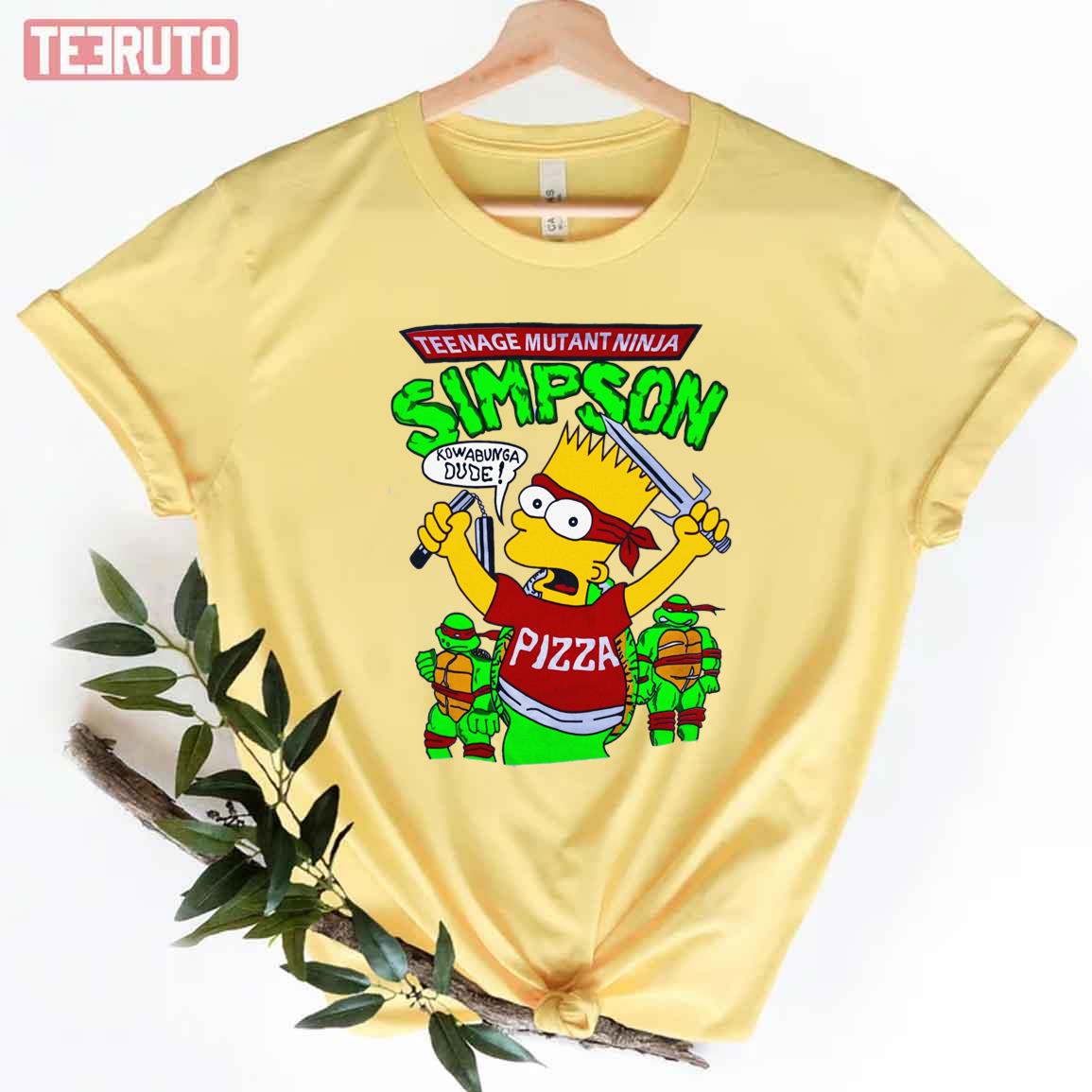 90s Bootleg Turtle Bart Teenage Mutant Ninja Simpson Kowabunga Dude Unisex T-shirt