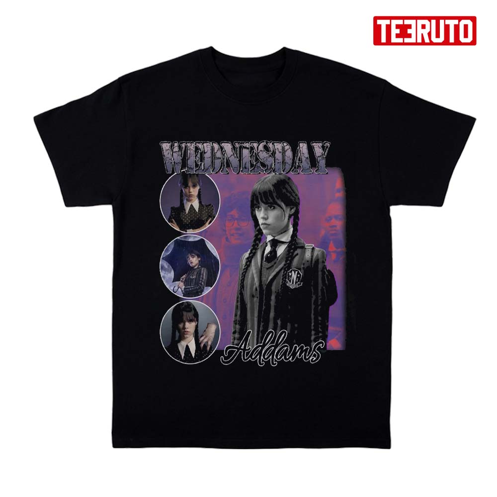 Wednesday Addams Netflix Typographic Logo Unisex T-shirt - Teeruto