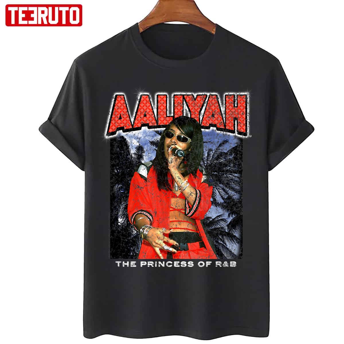 Aaliyah Red Outfit Distressed R&b Unisex T-Shirt