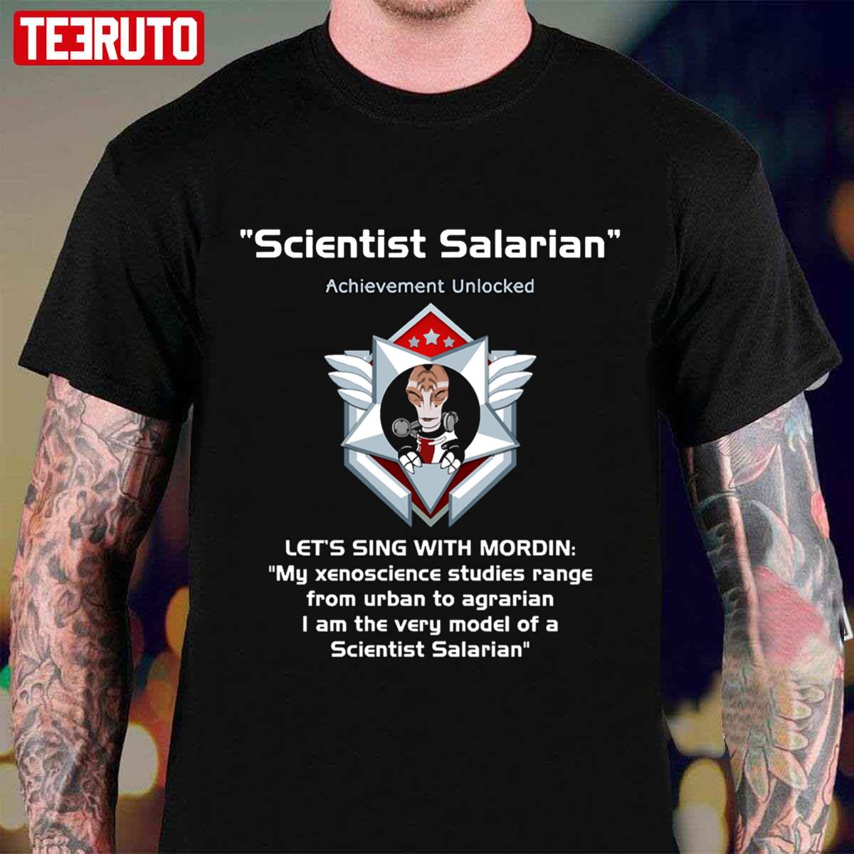 Achievement Scientist Salarian Travel Mass Effect Unisex T-shirt