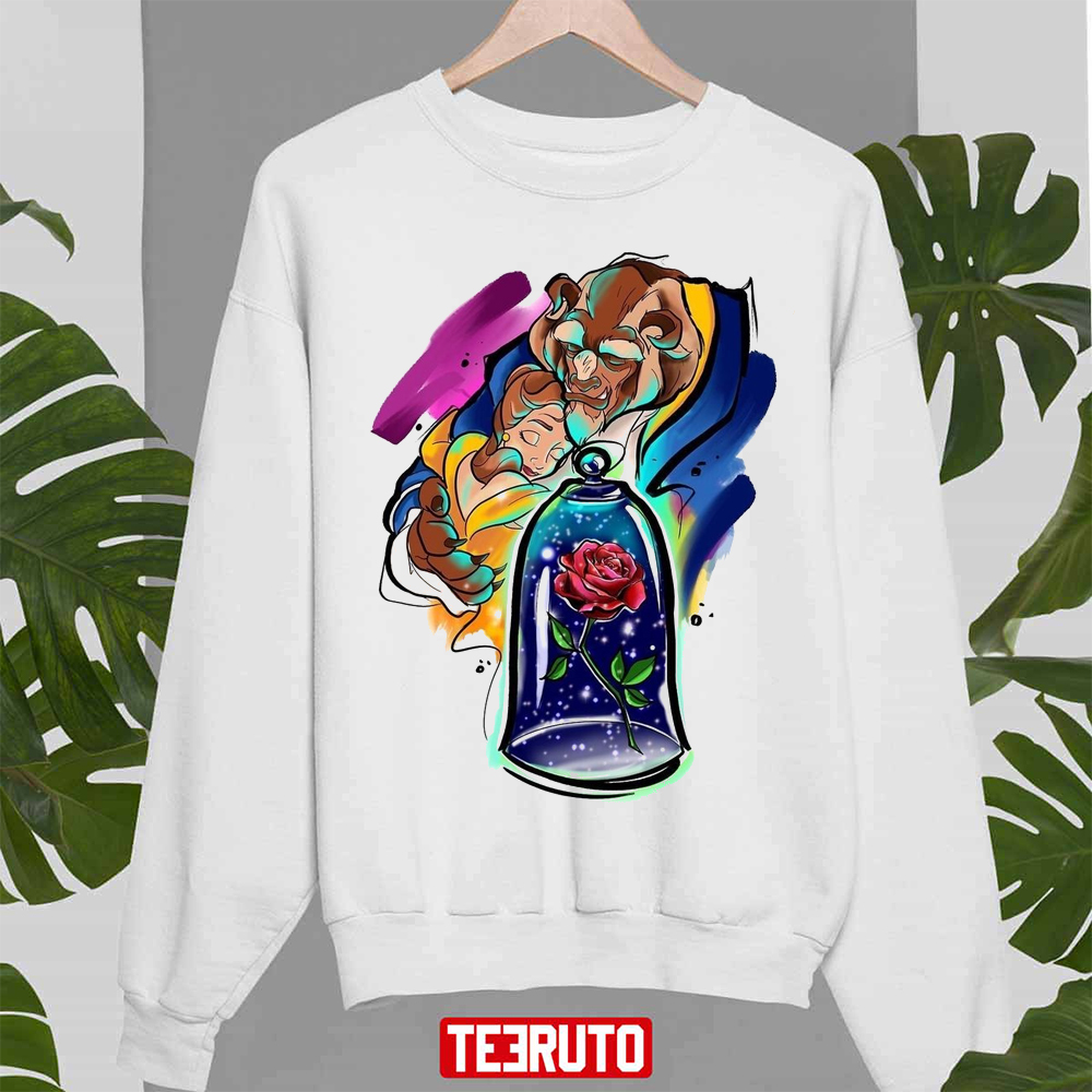 Aesthetic Design Of Beauty And The Beast Cartoon Unisex Sweatshirt