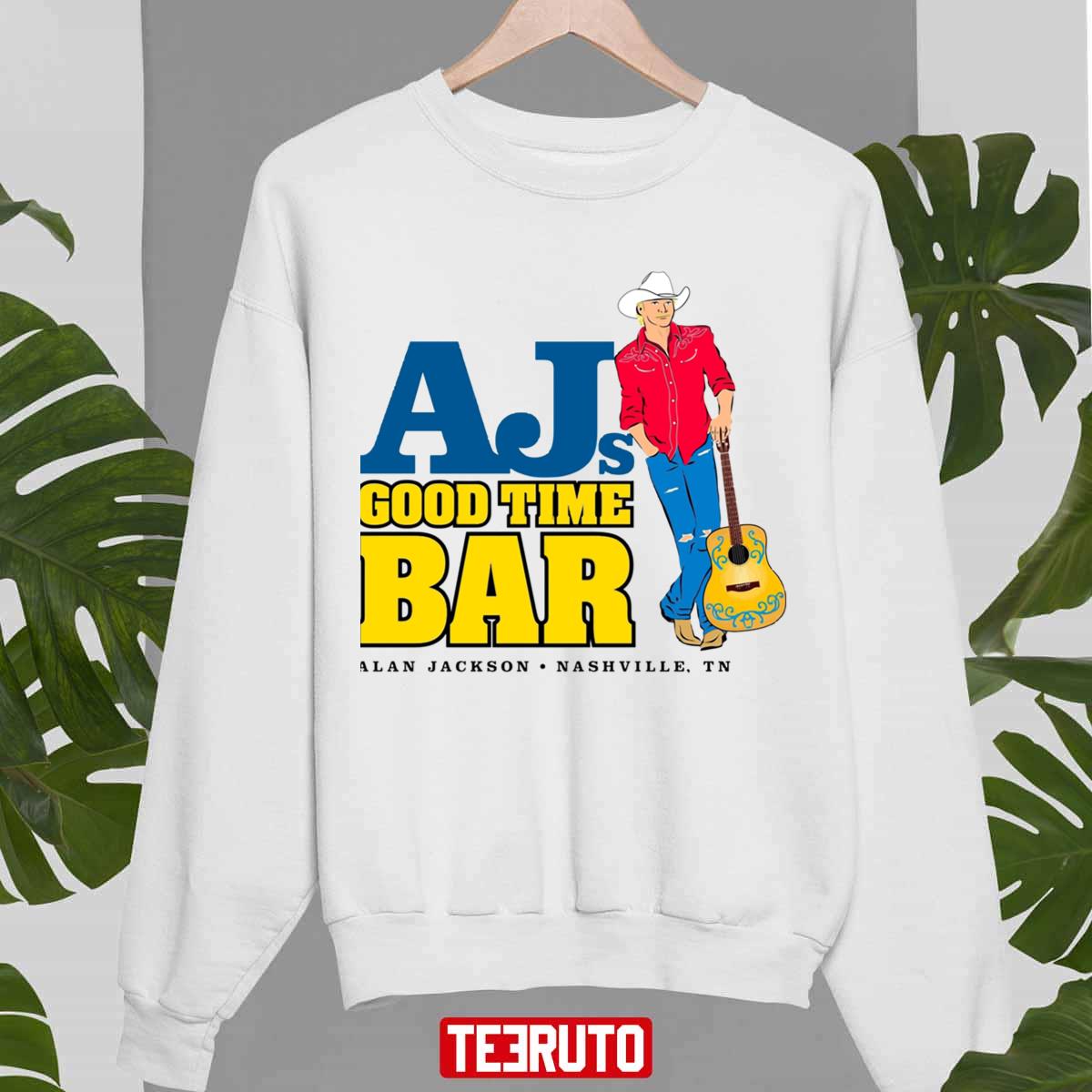 Ajs Good Time Bar Alan Jackson With Guitar Art Unisex Sweatshirt