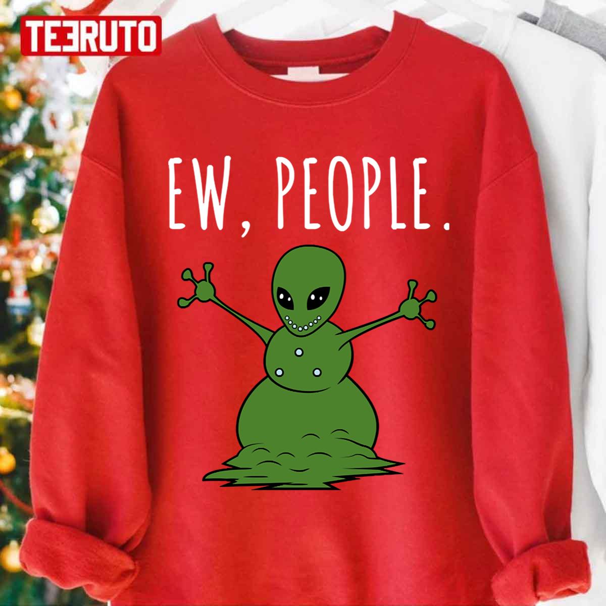 Alien Snowman Ew People Christmas Unisex Sweatshirt