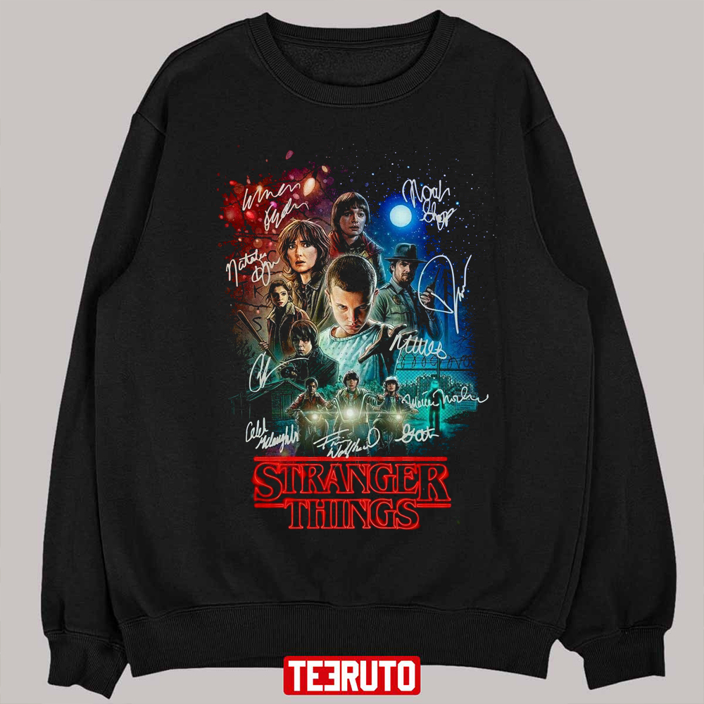 All Cast’s Signature Stranger Things Movie Design Unisex Sweatshirt