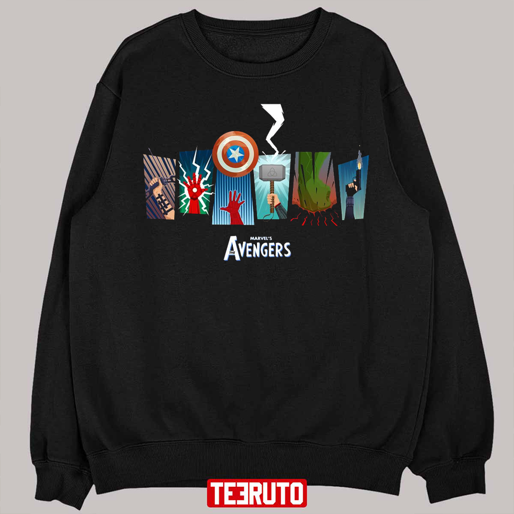 All The Icons In Marvel Avenger Design Unisex Sweatshirt