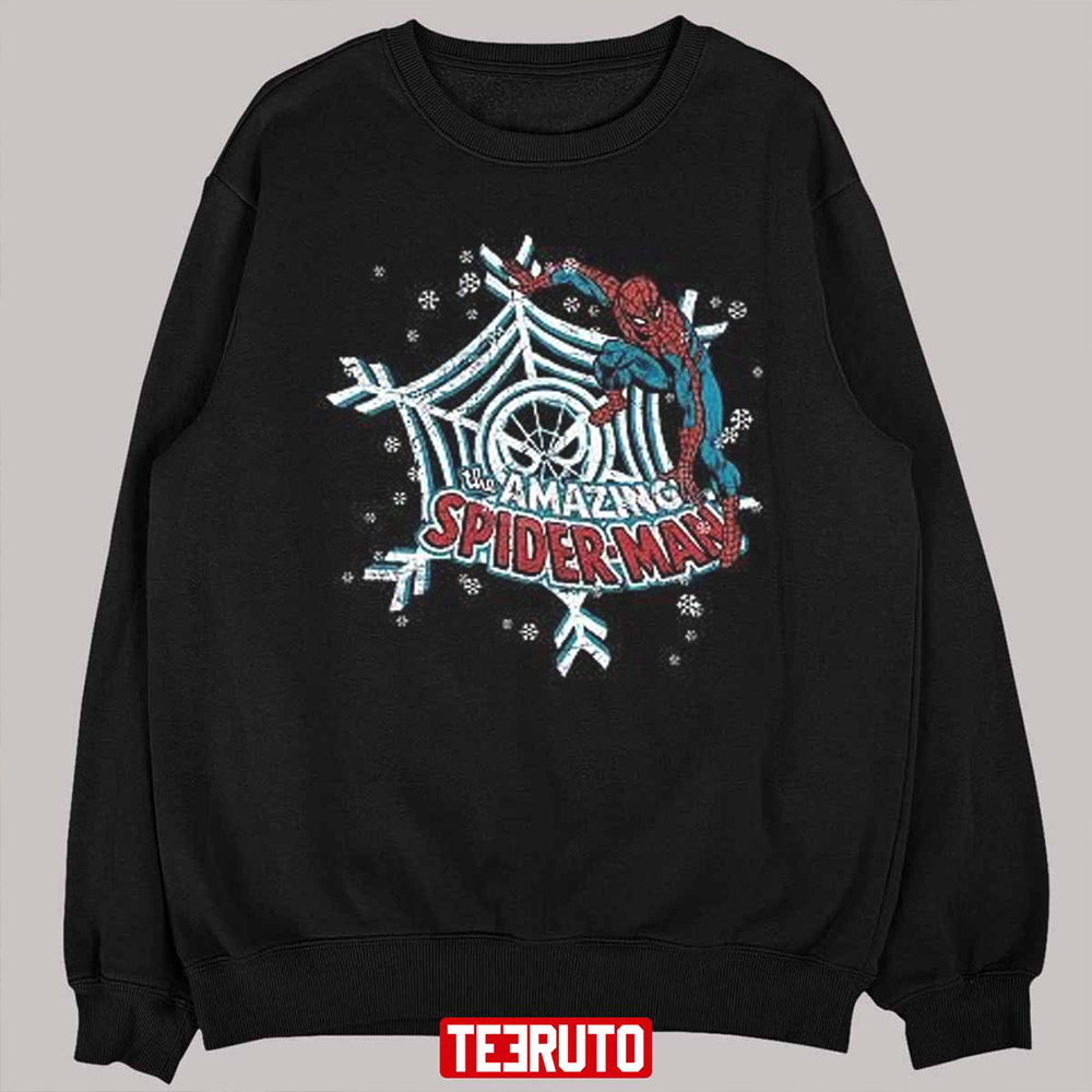 Amazing Spiderman On A Snowflake Christmas Design Unisex Sweatshirt