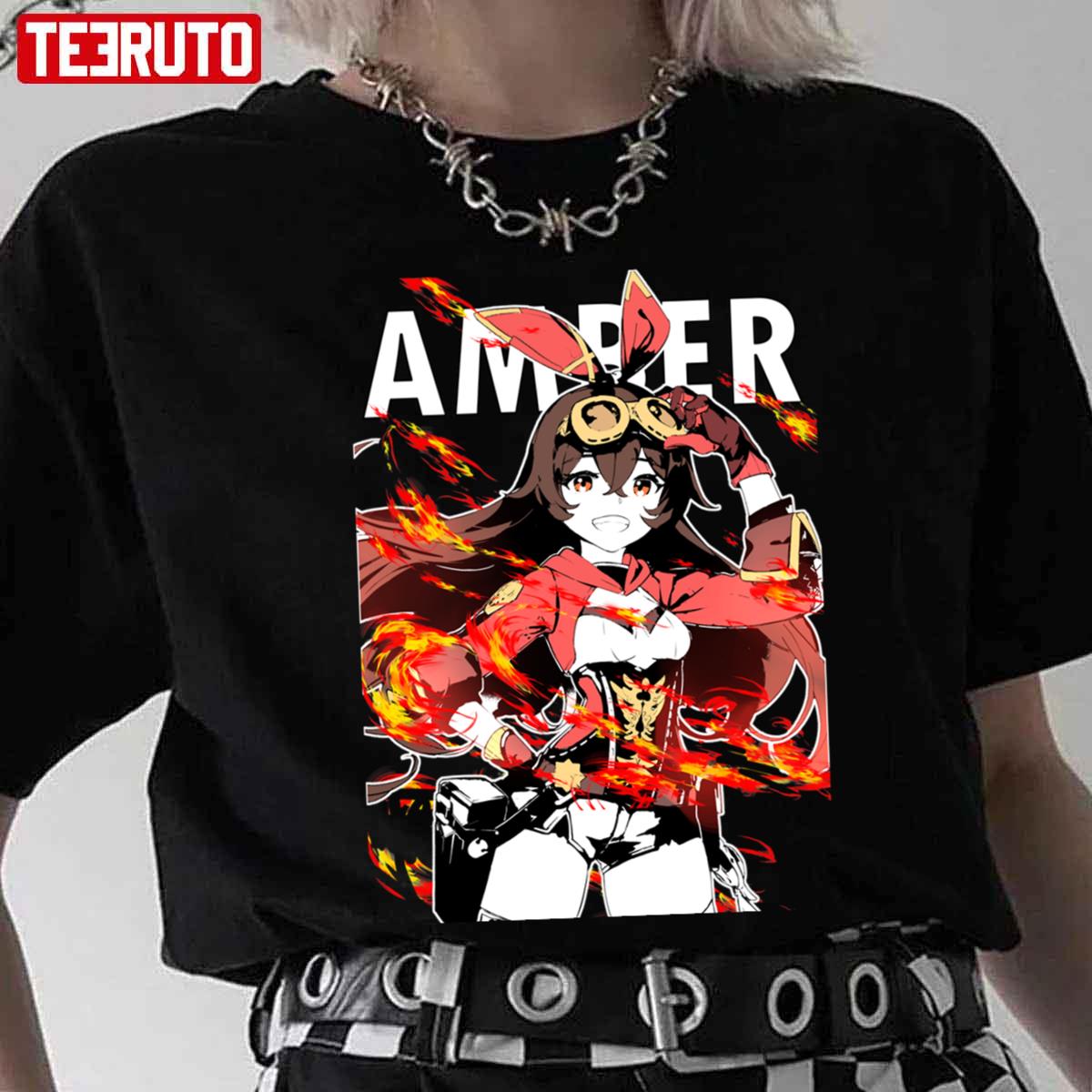 Amber Red Design Game Genshin Impact Unisex T-Shirt