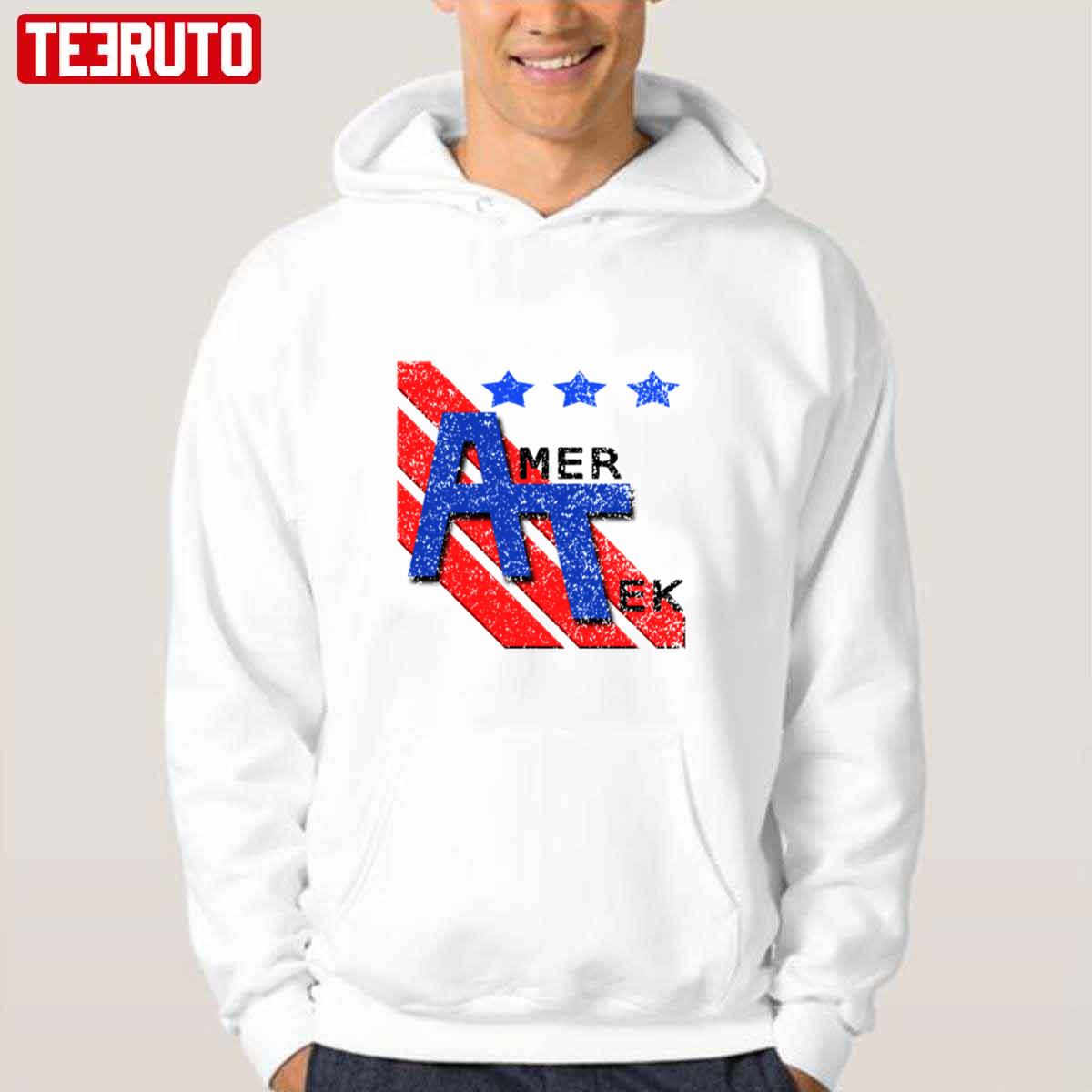 Amertek Distressed Logo Shirt Unisex Hoodie