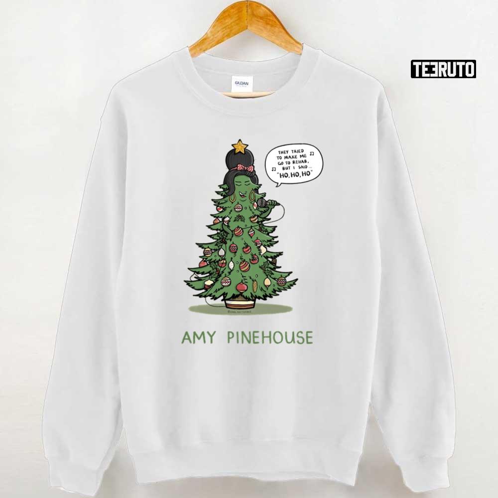 Amy Pinehouse Greeting Christmas Tree Unisex Sweatshirt