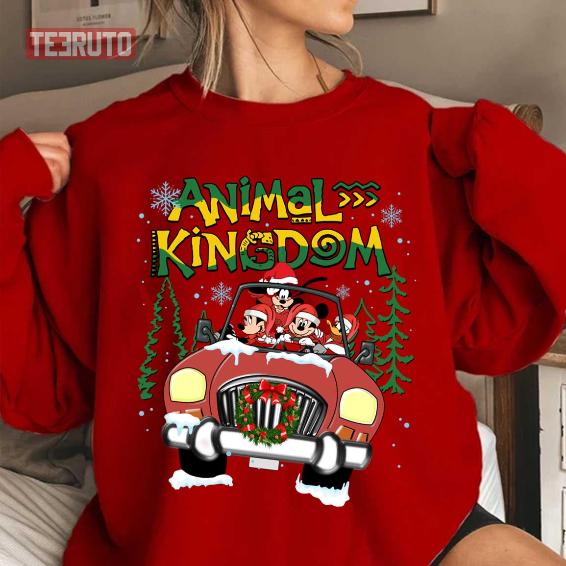 Animal Kingdom Friends Mickey And Goofy On Christmas Tree Disney Unisex Sweatshirt