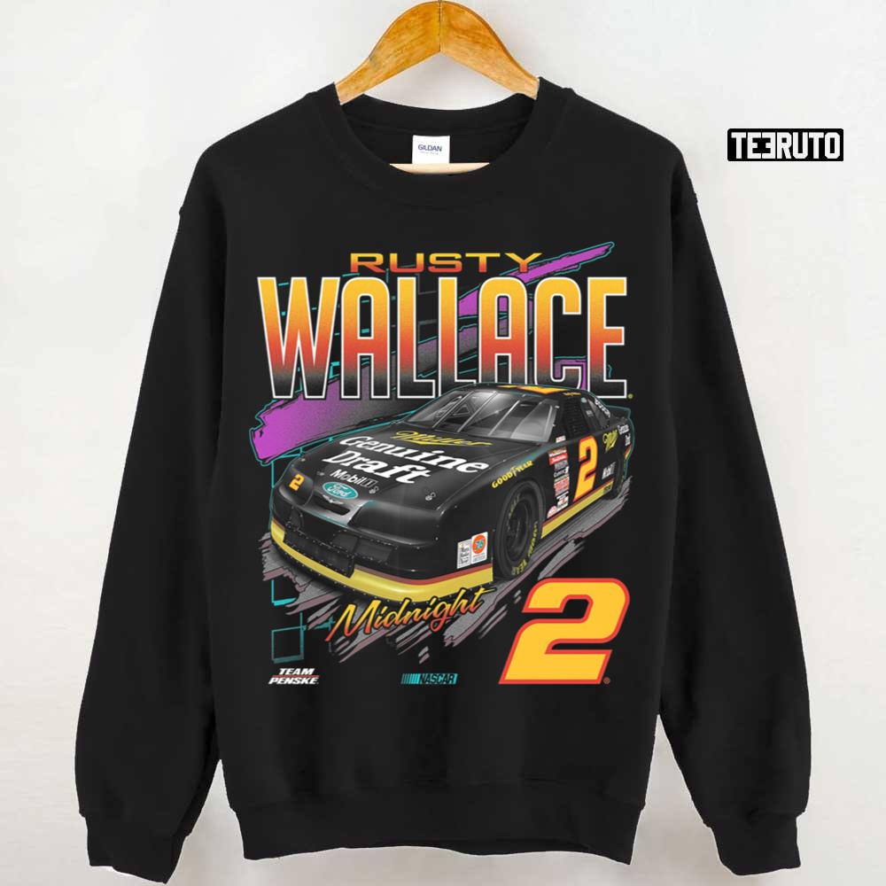 Animated Art Rusty Wallace Black Vintage Car Long Unisex Sweatshirt