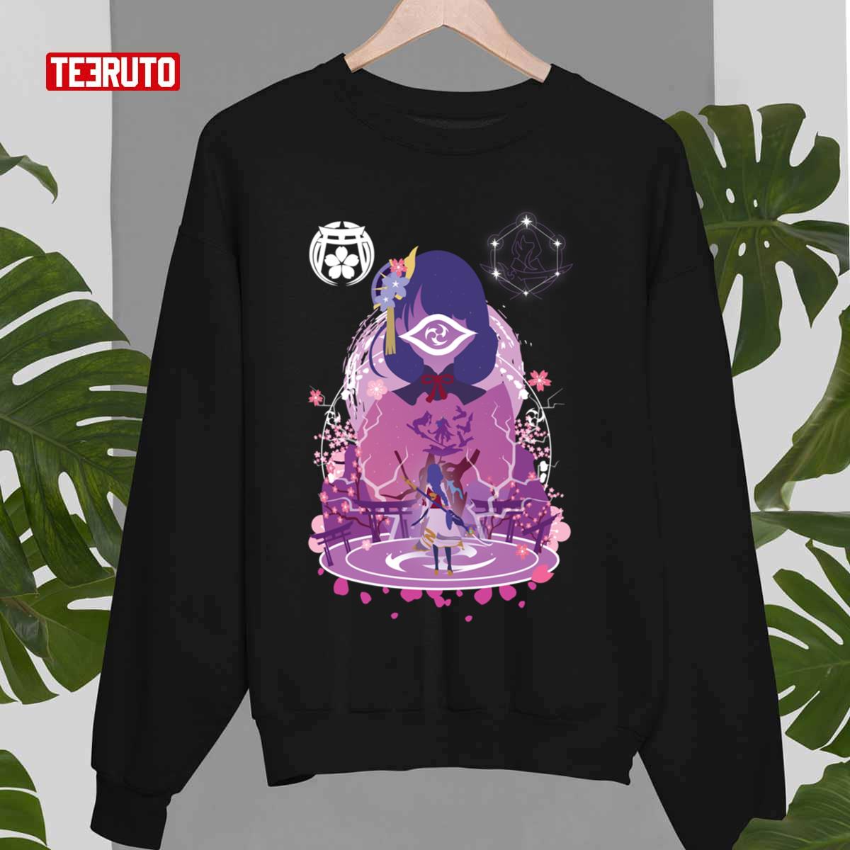 Animation Raiden Shogun Negative Space Genshin Impact Unisex Sweatshirt