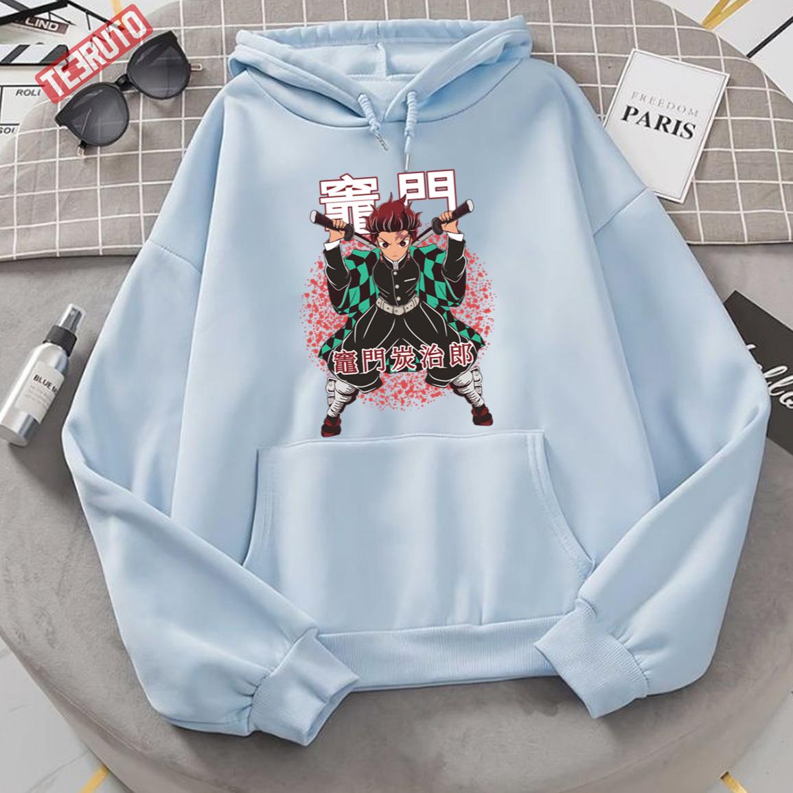 Anime Hero Tanjiro Red Design Demon Slayer Unisex Hoodie