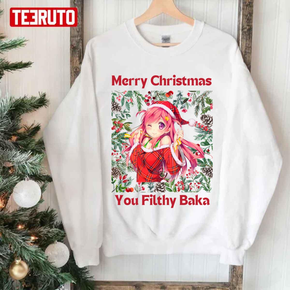 Anime Merry Christmas You Flithy Baka Unisex Sweatshirt