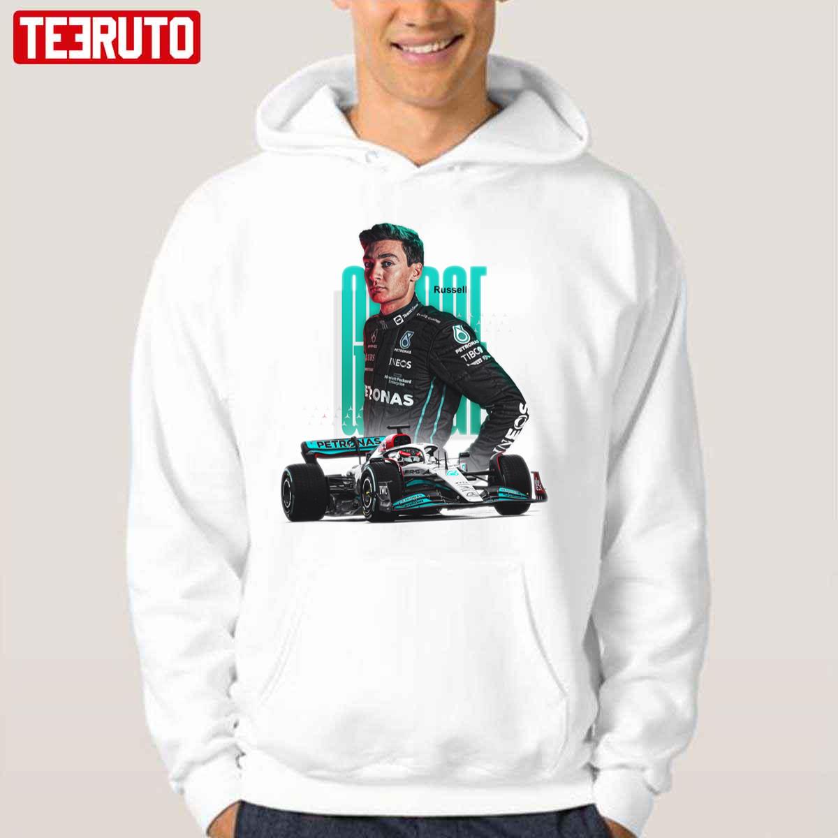 Art George Russell The Racing Pro Portrait F1 Unisex Hoodie - Teeruto