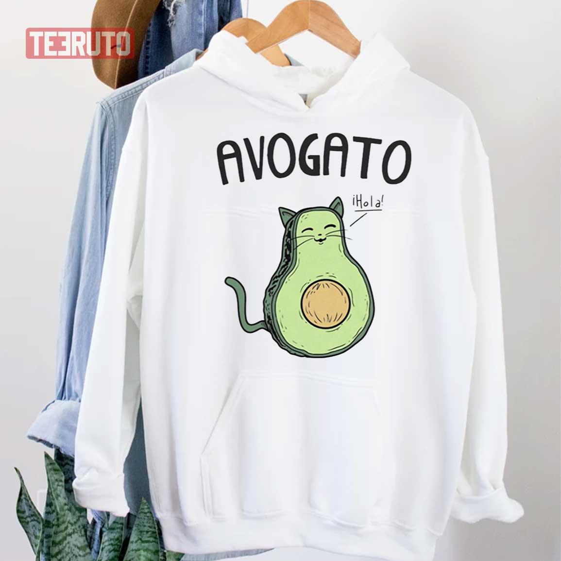 Avogato Funny Avocado Cat Cute Face Unisex Hoodie