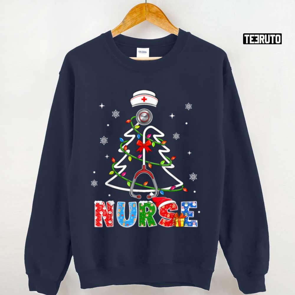 Awesome Nurse Christmas Tree Unisex Sweatshirt