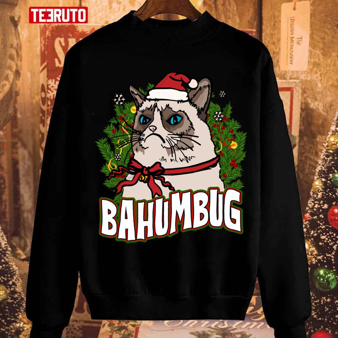 Bahumbug Cat Christmas Bad Santa Unisex Sweatshirt