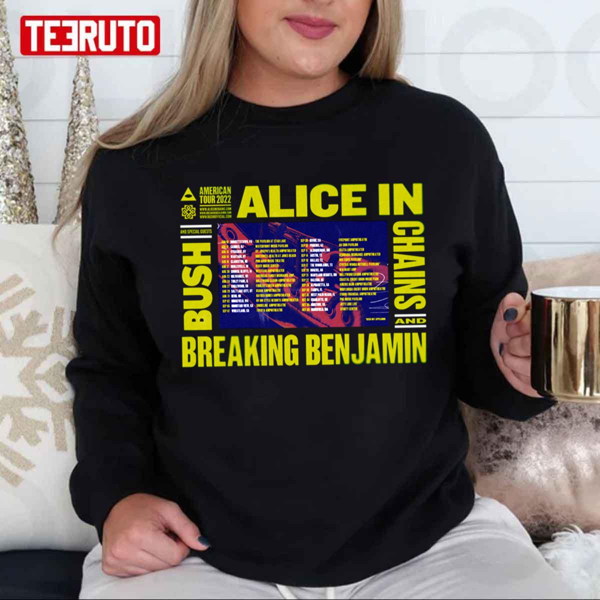 Bb Chains Vs Alice Tour 2022 With Dates Breaking Benjamin Unisex Sweatshirt