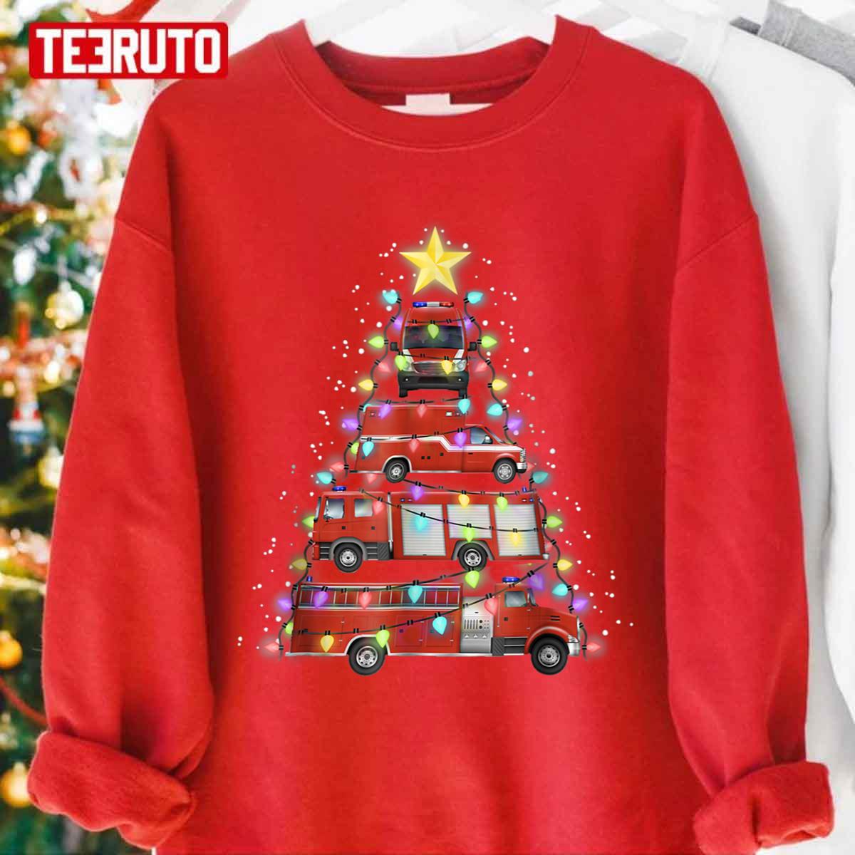 Beautiful Firefighter Christmas Tree Unisex Sweatshirt