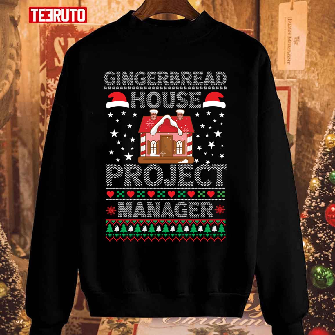 Beautiful Gingerbread House Project Manager Funny Christmas Unisex Sweatshirt