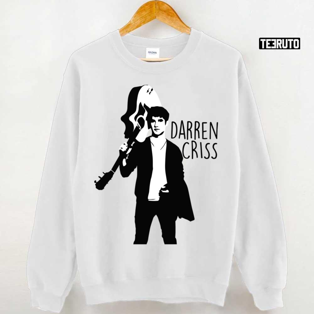 Black And White Design Darren Criss With Guitar Unisex Sweatshirt