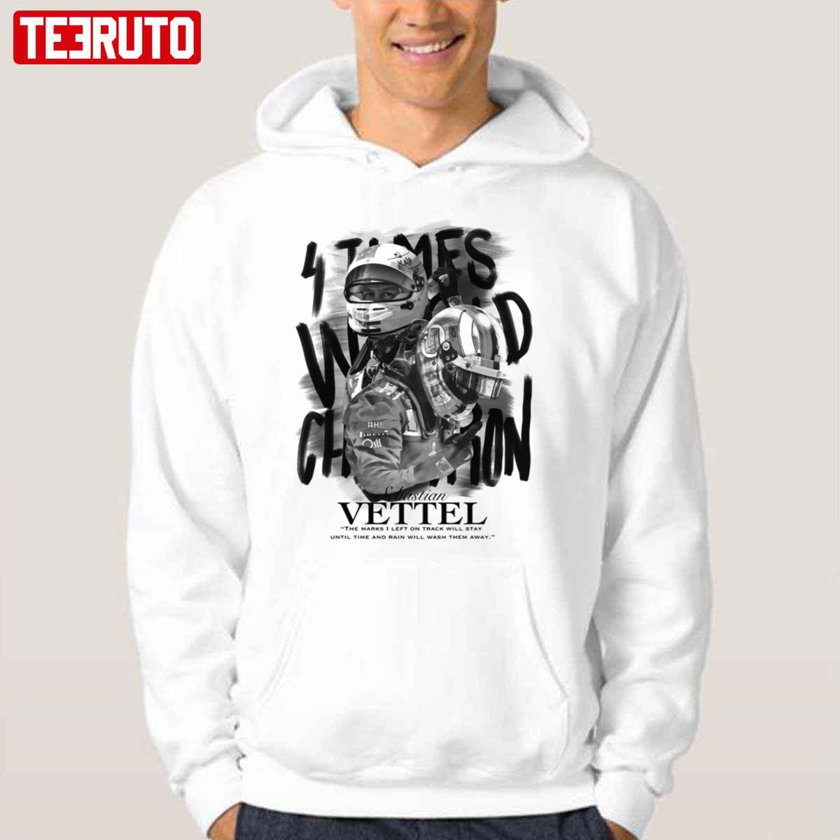 Black And White Design Sebastian Vettel F1 Racing Unisex Hoodie