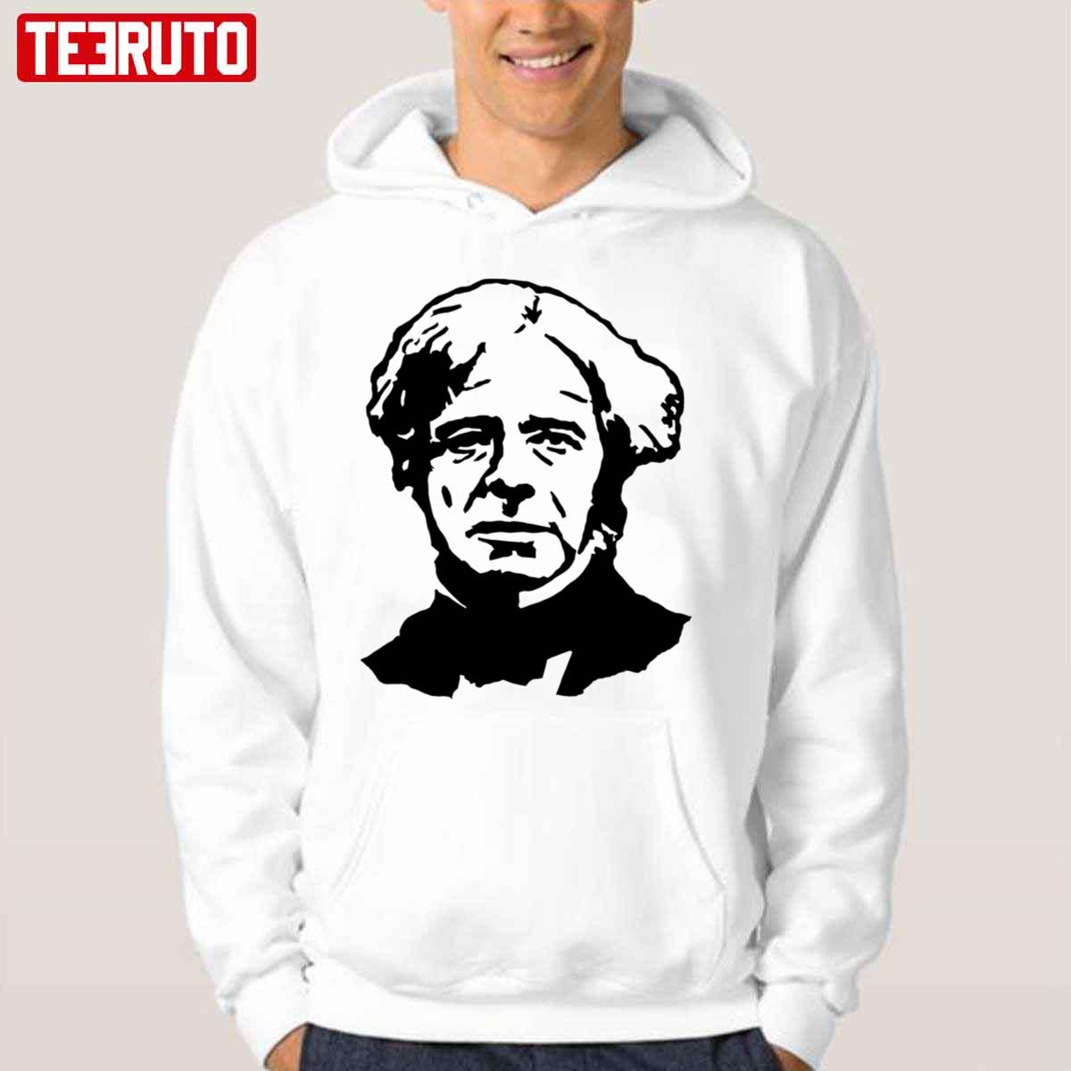Black And White Portrait Michael Faraday Stencil Unisex Hoodie