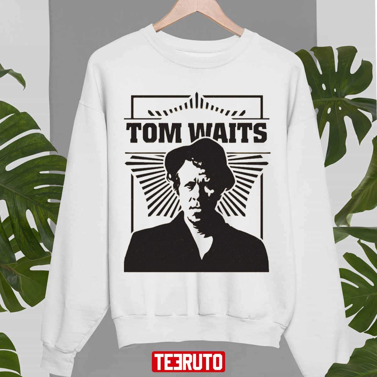 Black And White Portrait Tom Waits Musican Unisex Sweatshirt