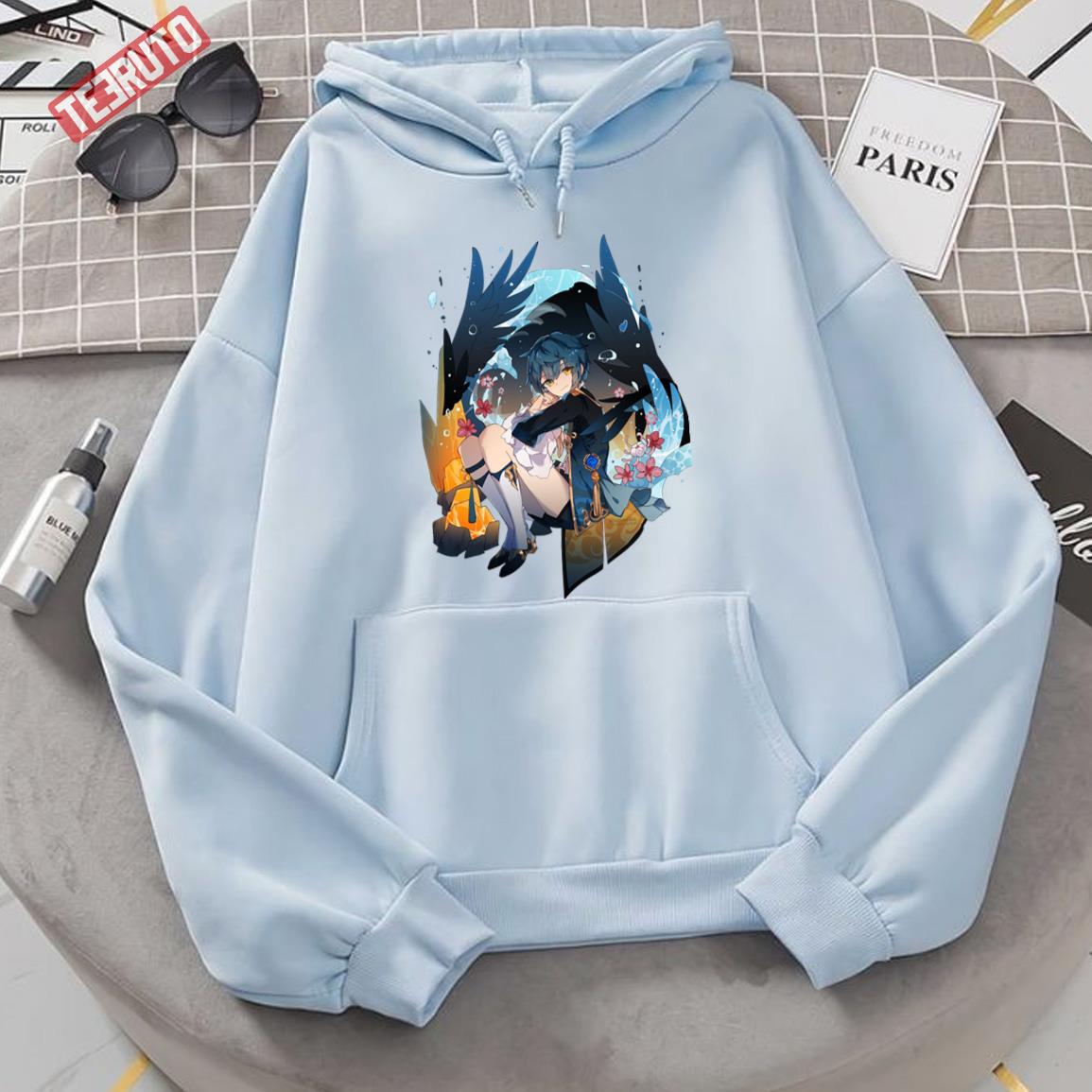 Black Wings Genshin Impact Xingqiu Unisex Hoodie