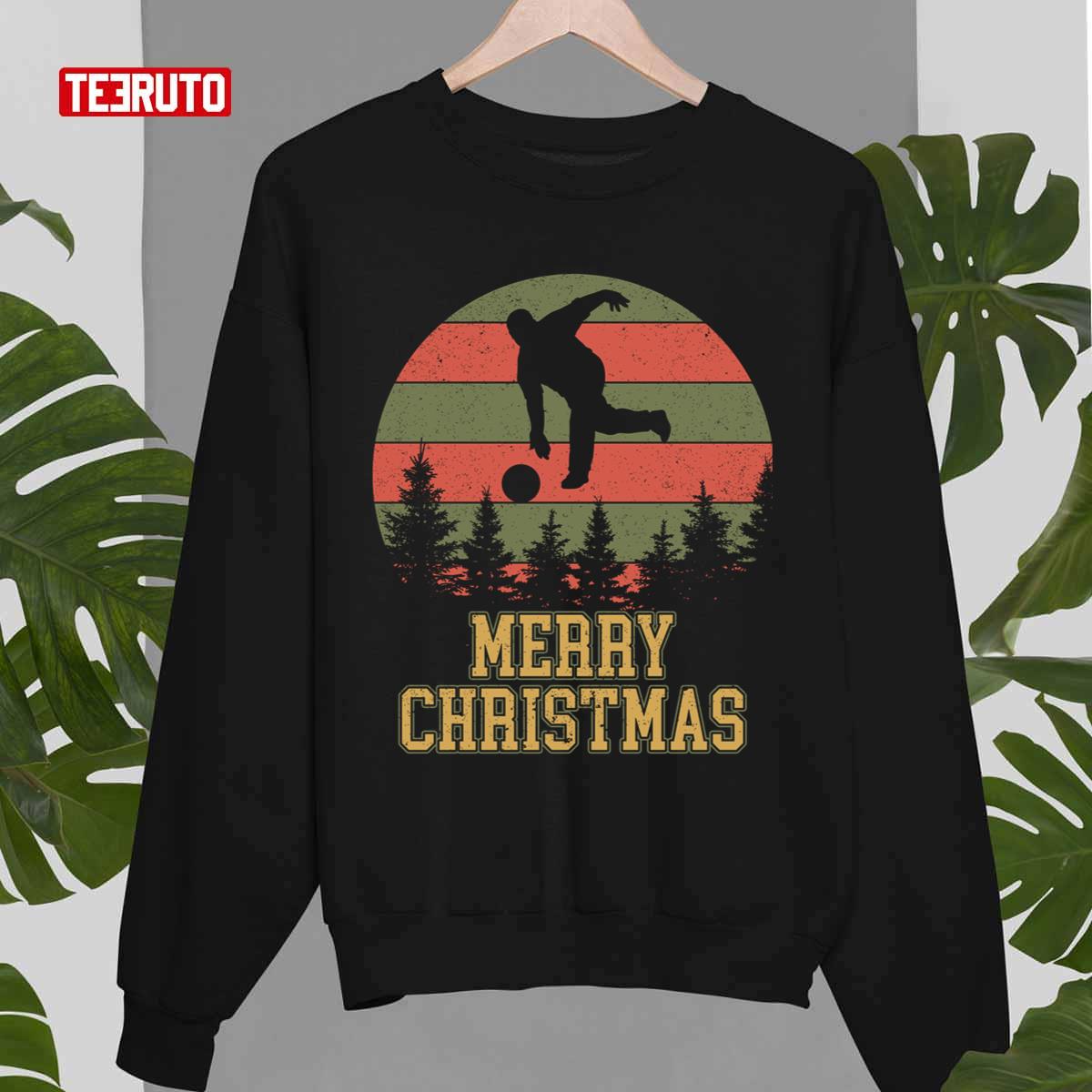Bowling Fan Merry Christmas Xmas Tree Unisex Sweatshirt