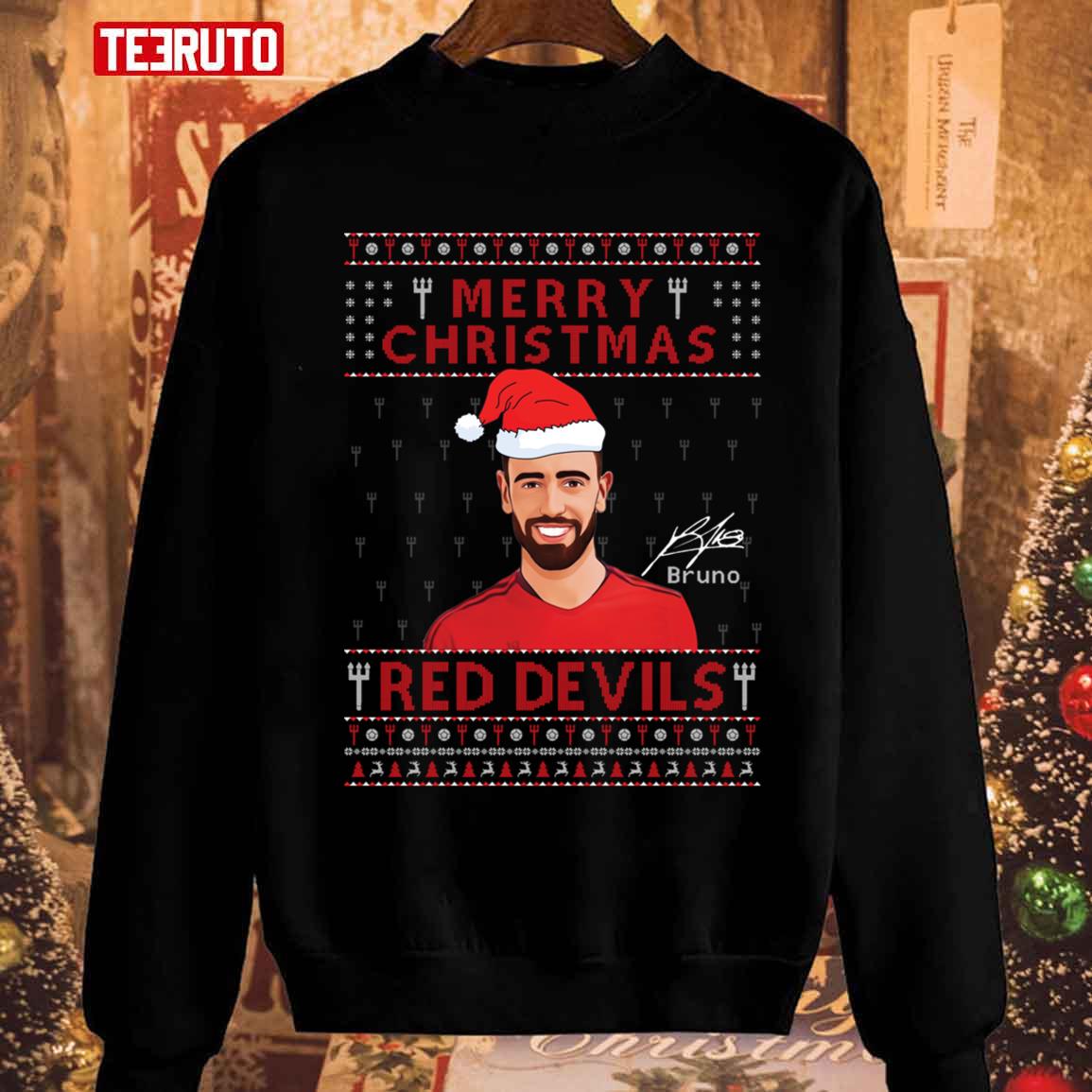 Bruno Fernandes Manchester United Merry Christmas Red Devil Unisex Sweatshirt