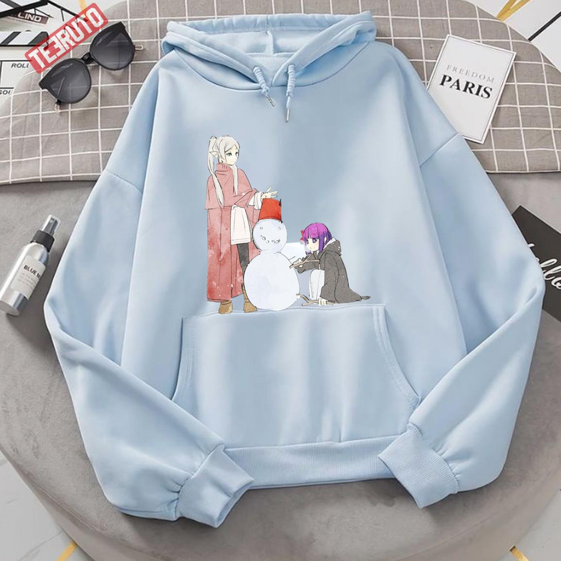 Building A Snowman Frieren And Fern Unisex Hoodie