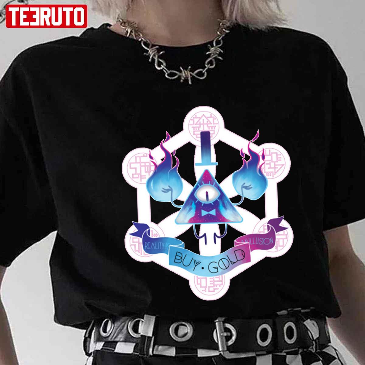 Buy Gold Grafity Falls Merch Unisex T-shirt