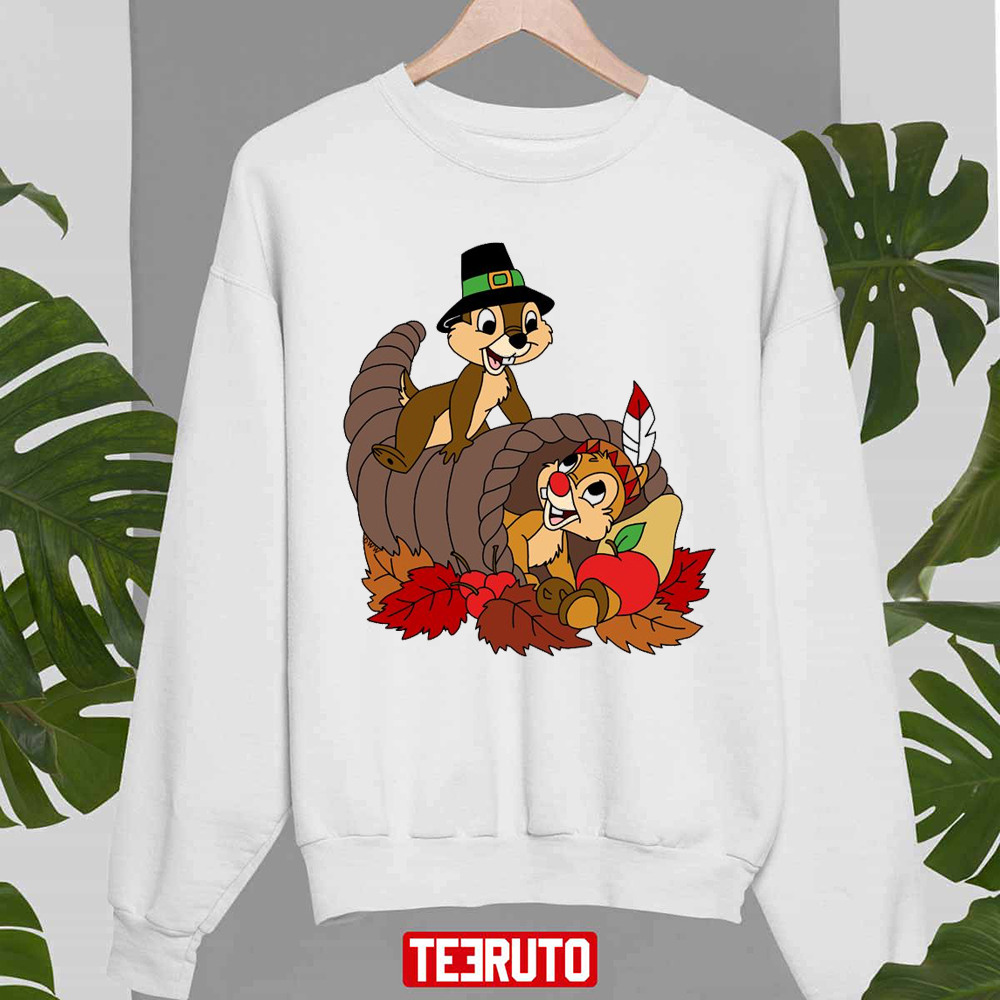 Chip And Dale Happy Holiday Thanksgiving Disney Unisex Sweatshirt