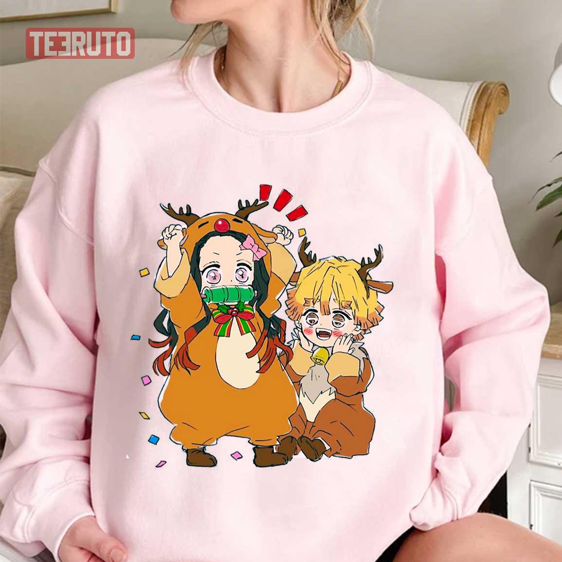 Christmas Chibi Art Demon Slayer Kimetsu No Yaiba Unisex Sweatshirt