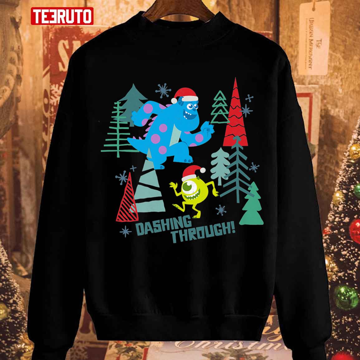 Christmas Dashing Through Monsters Inc Movie Unisex Sweatshirt