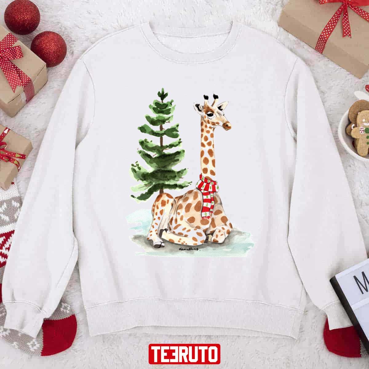 Christmas Giraffe Aesthetic Design Unisex Sweatshirt