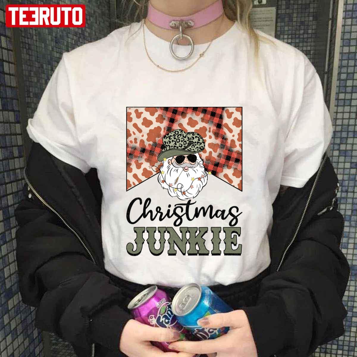 Christmas Junkie Vintage Santa Unisex Sweatshirt Teeruto
