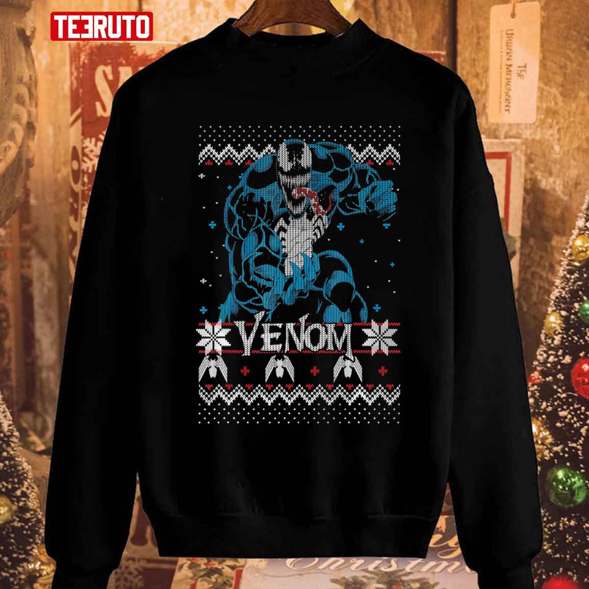 Christmas Marvel Venom Pattern Ugly Unisex Sweatshirt