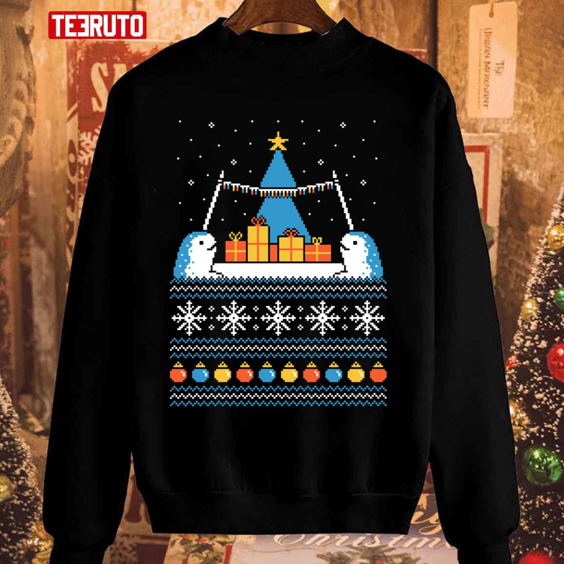 Christmas Narwhals Ugly Christmas Unisex Sweatshirt