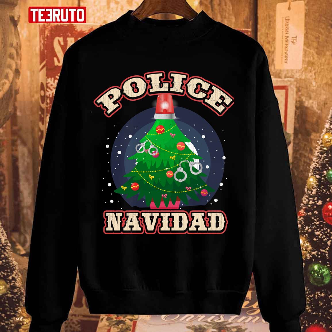 Christmas Tree Police Navidad Funny Christmas Police Unisex Sweatshirt