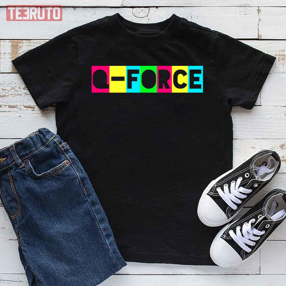 Colored Typography Logo Qforce Unisex T-Shirt