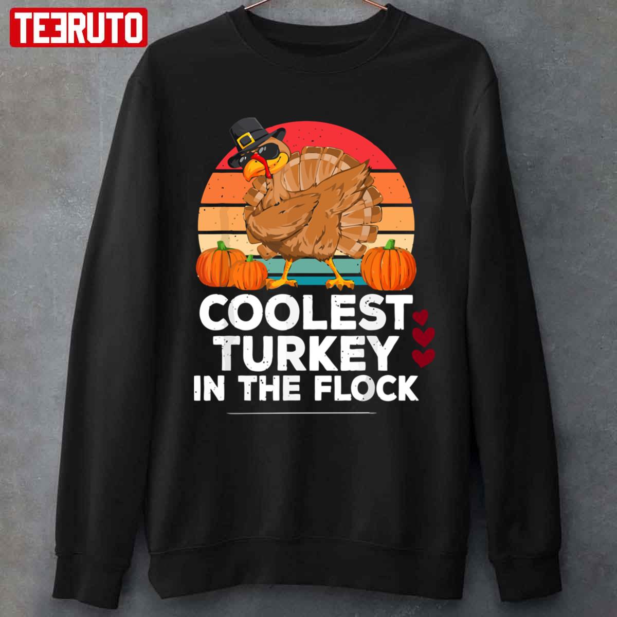 Coolest Turkey In The Flock Happy Thanksgiving Vintage Unisex T-shirt ...