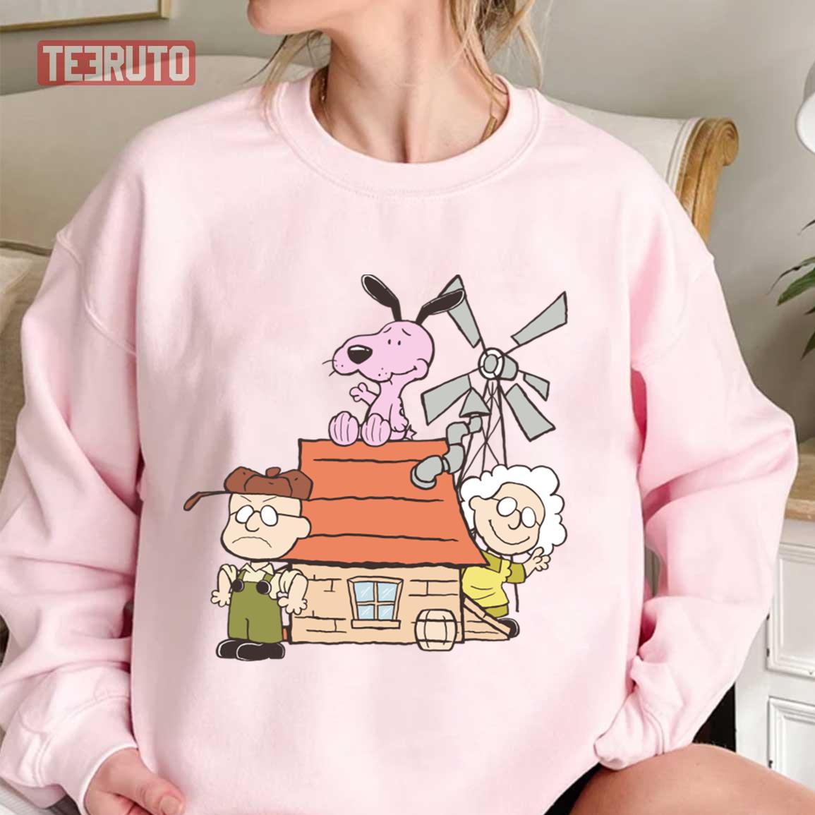 Cowardly Nuts Courage The Cowardly Dog Snoopy Peanuts InspiredUnisex Sweatshirt