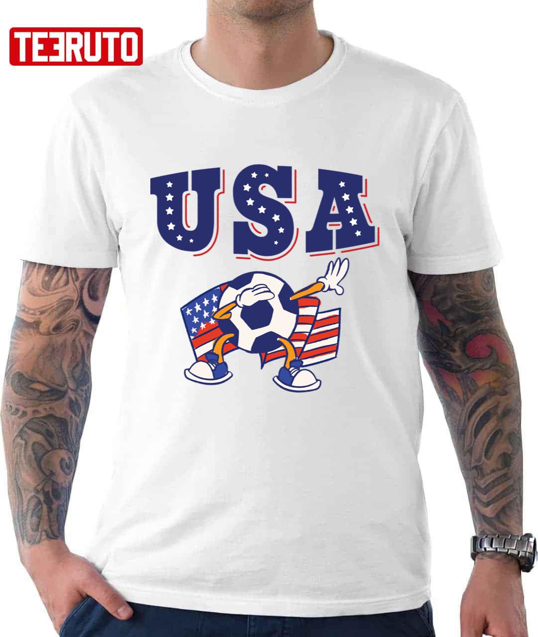 Dabbing Usa Soccer Fan Jersey American Flag Unisex Hoodie