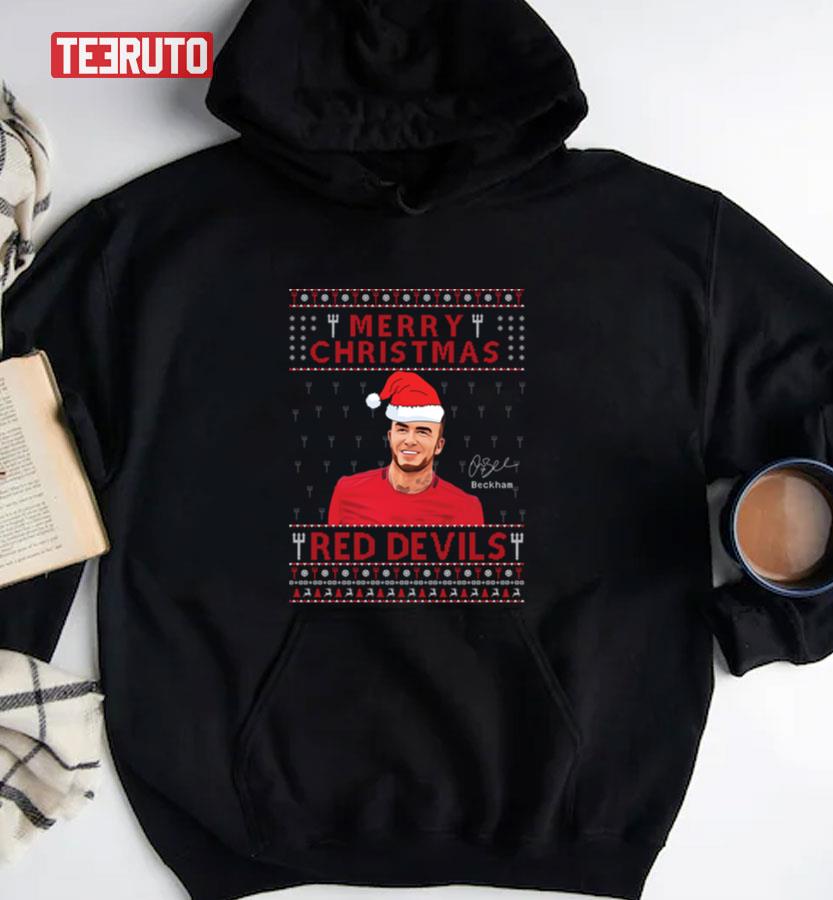 David Beckham Manchester United Merry Christmas Red Devils Unisex Sweatshirt