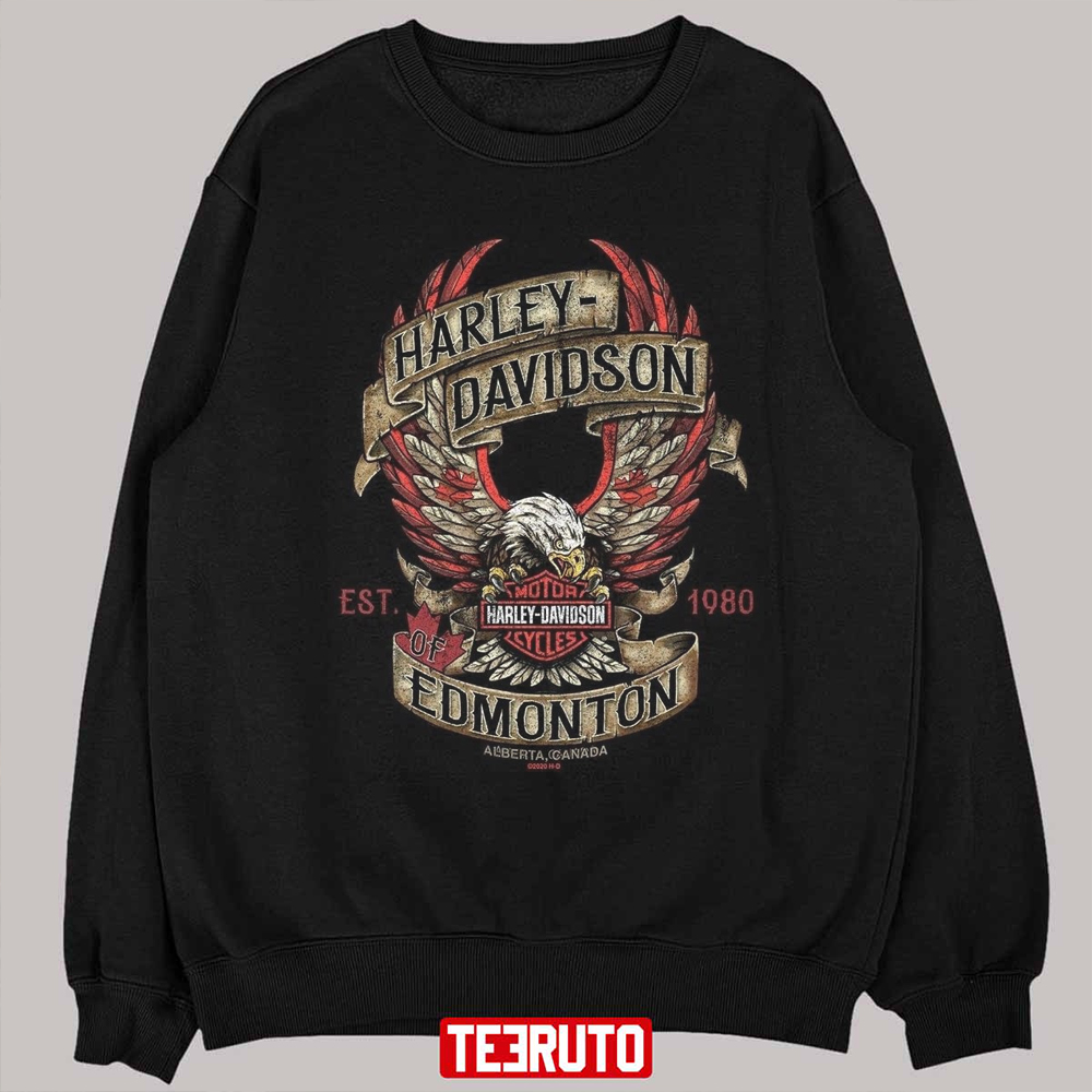 Edmonton HarleyDavidson Logo Est 1980 Motorcycle Unisex Sweatshirt