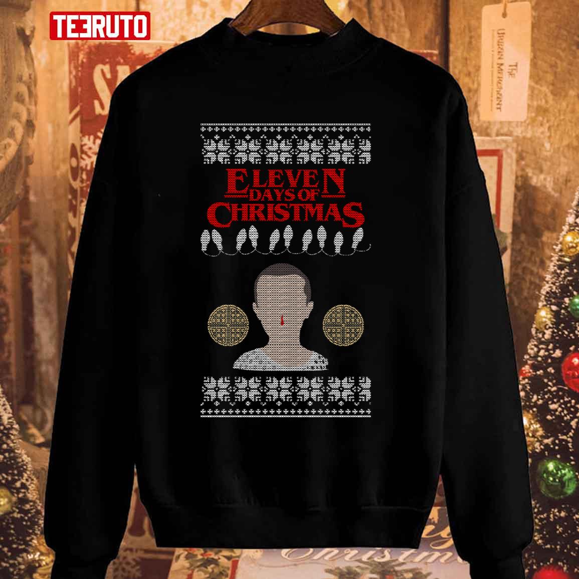 Eleven Days Of Christmas Stranger Things Ugly Christmas Unisex Sweatshirt